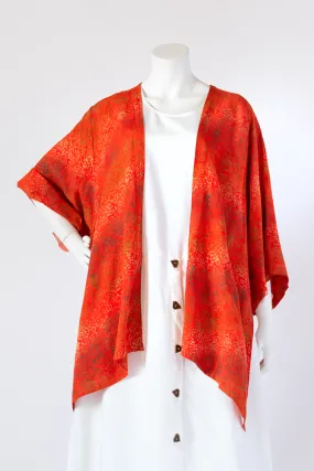 Short Kimono Jacket in Orange Hana