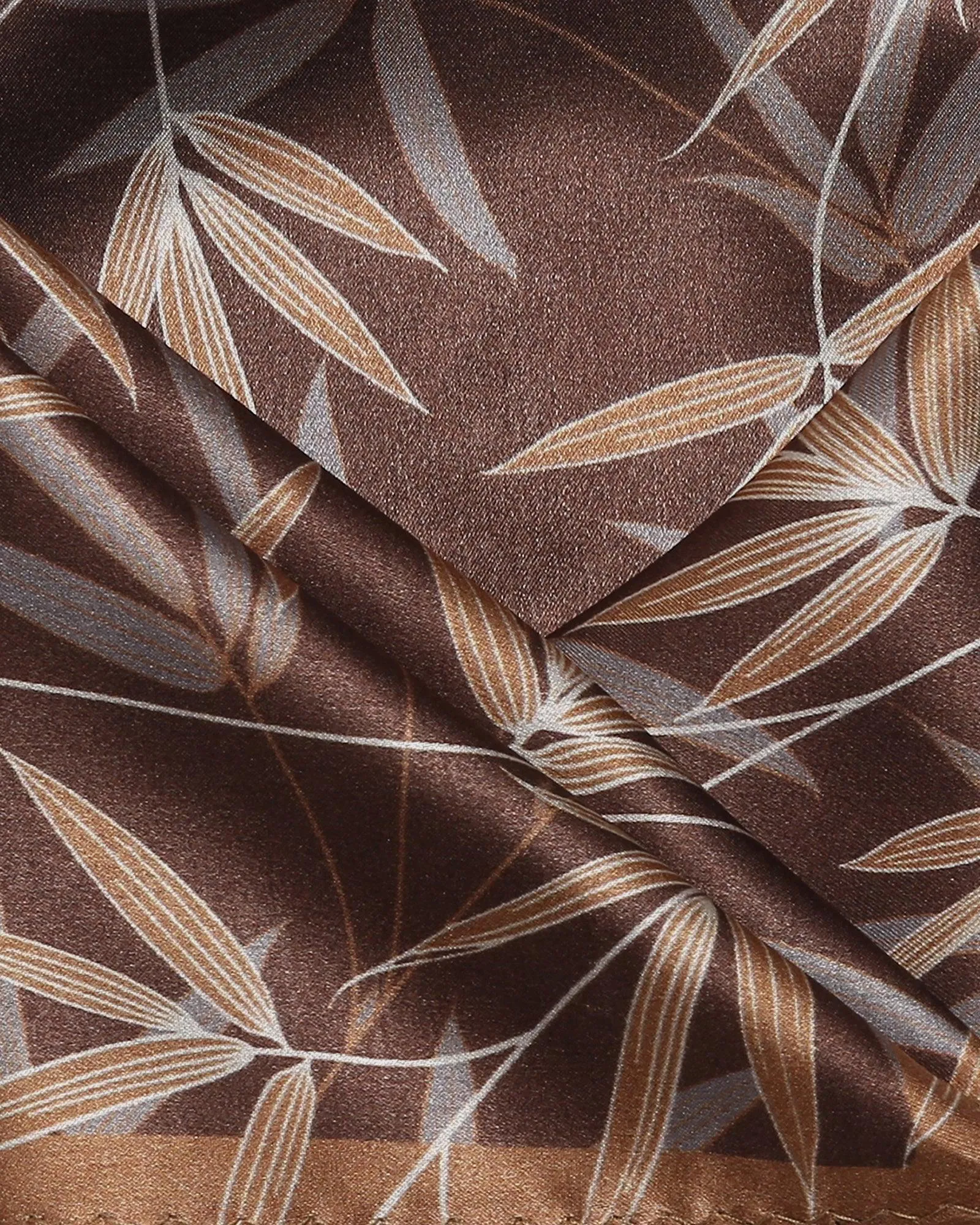 Silk Chocolate Brown Printed Pocket Square - Saint