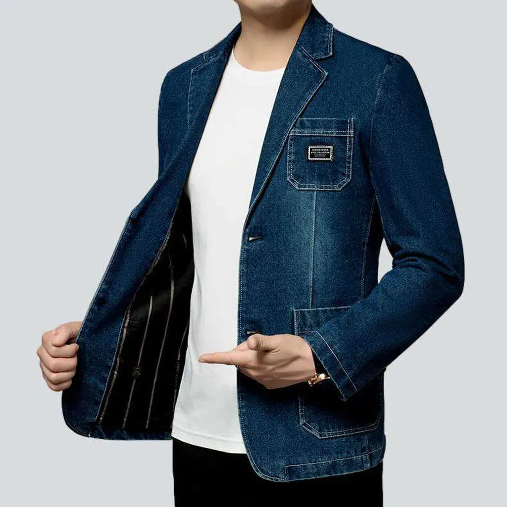 Smart-casual men's denim blazer