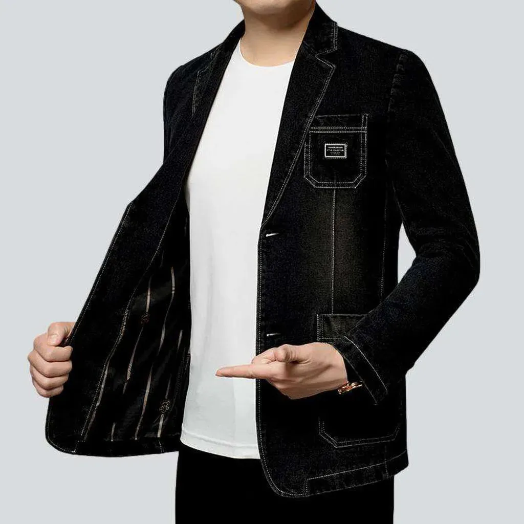 Smart-casual men's denim blazer