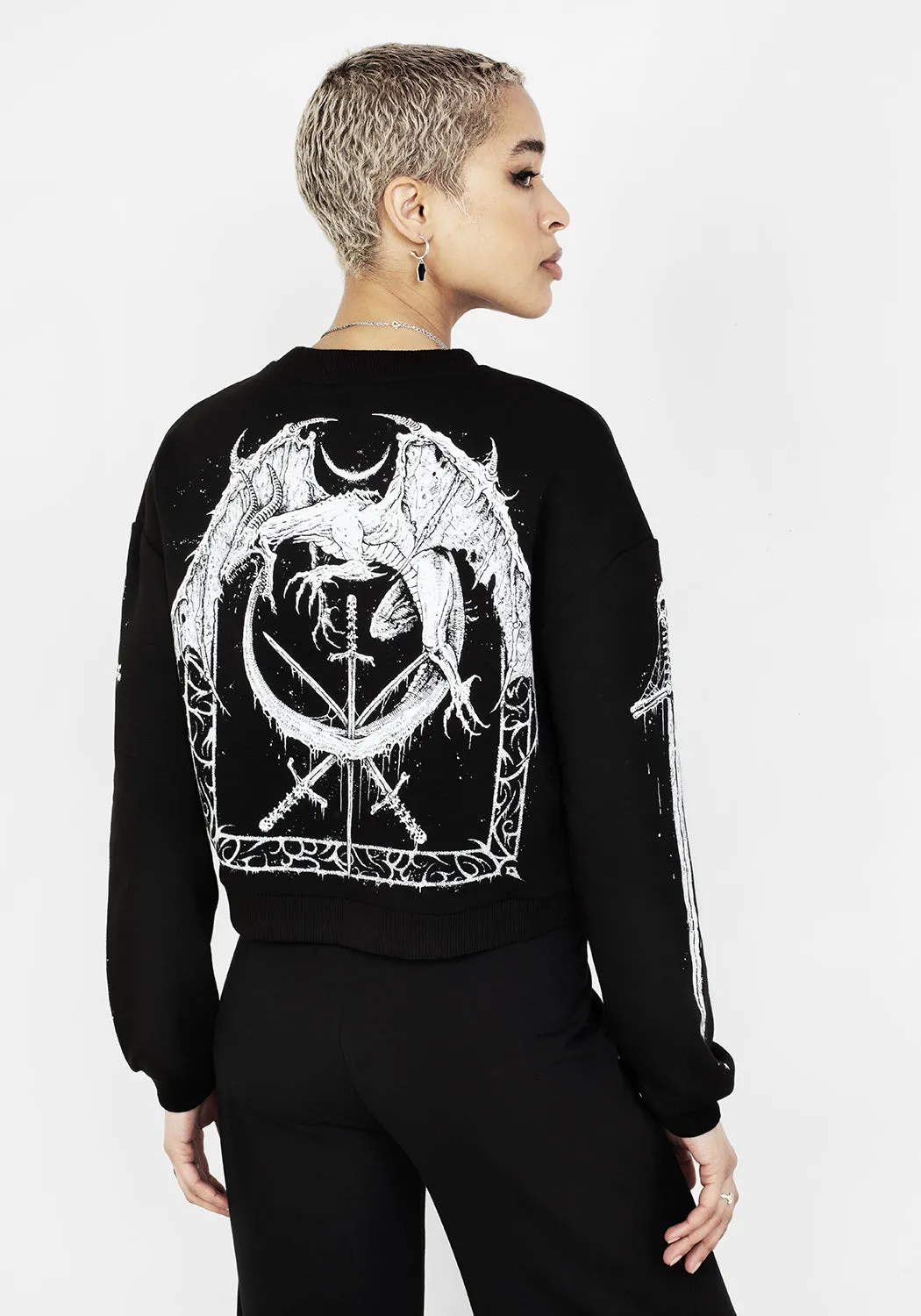 SMAUG LONG SLEEVE CROP SWEATER