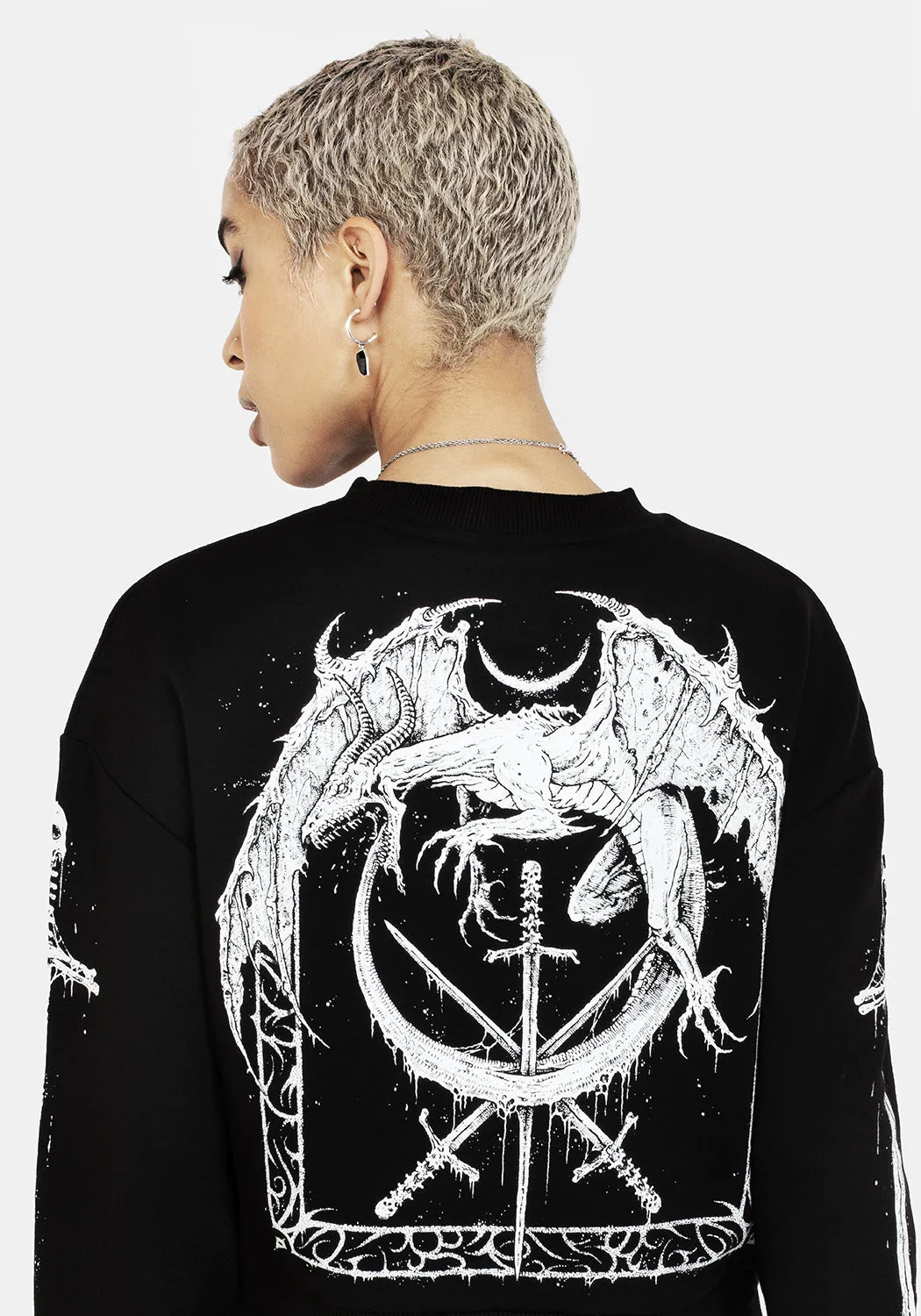 SMAUG LONG SLEEVE CROP SWEATER