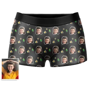 Solid Color Custom Face Boxer Shorts, Custom Underwear For Men