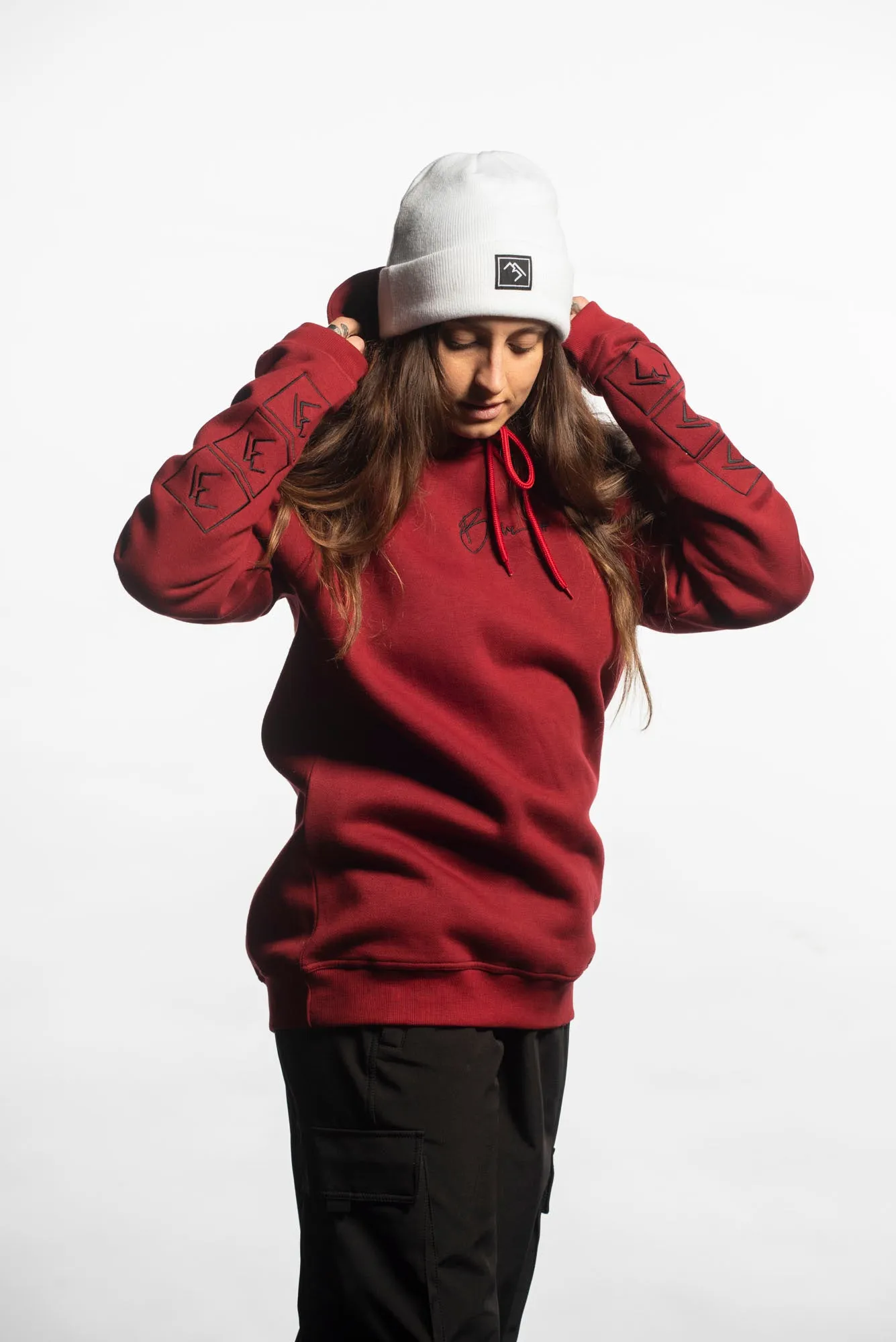 Stacked Hoodie - Deep Red