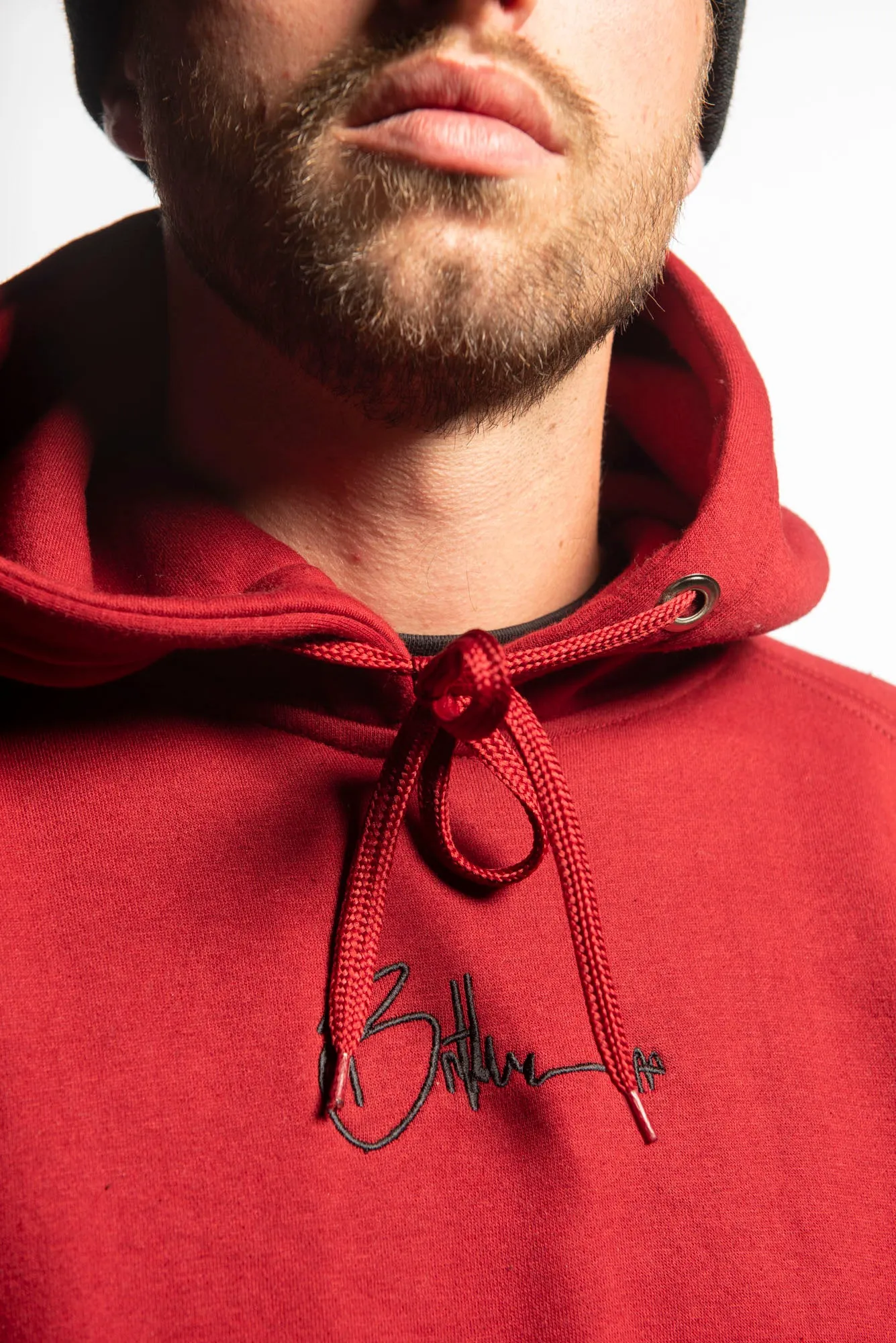 Stacked Hoodie - Deep Red