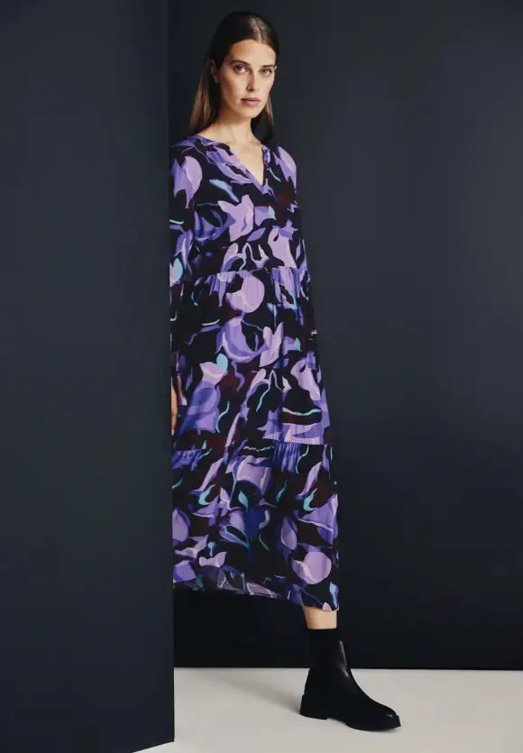 Street One Midi Dress in purple print