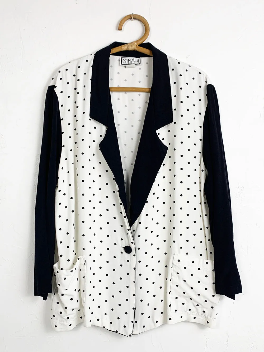 Synari Black and White Polka Dot Blazer