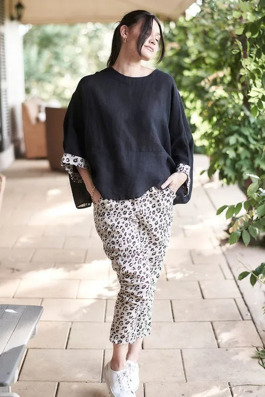 The Linen Lounge Pant - Leopard