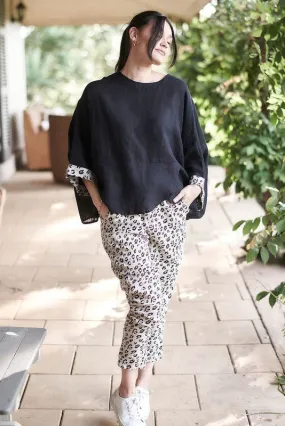 The Linen Lounge Pant - Leopard