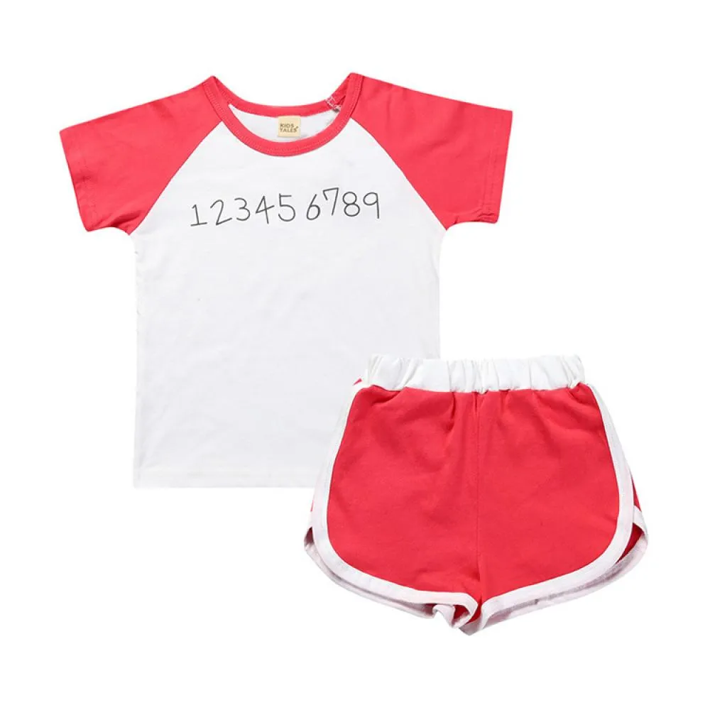 Unisex Summer Children's Suit Baby Vest Shorts Two-Piece Set Wholesale Kids Boutique Clothes