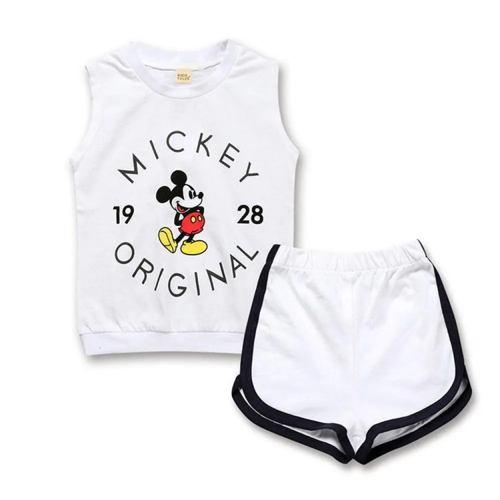 Unisex Summer Children's Suit Baby Vest Shorts Two-Piece Set Wholesale Kids Boutique Clothes