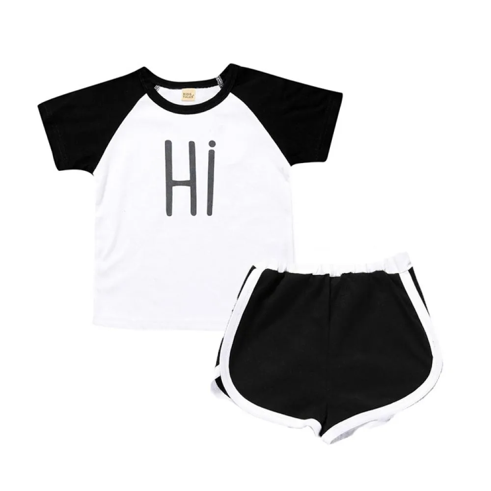 Unisex Summer Children's Suit Baby Vest Shorts Two-Piece Set Wholesale Kids Boutique Clothes