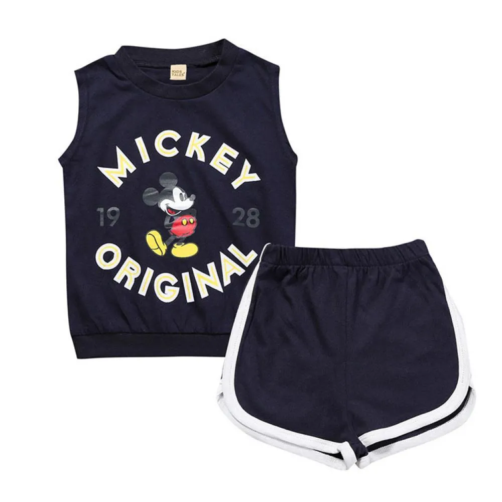 Unisex Summer Children's Suit Baby Vest Shorts Two-Piece Set Wholesale Kids Boutique Clothes