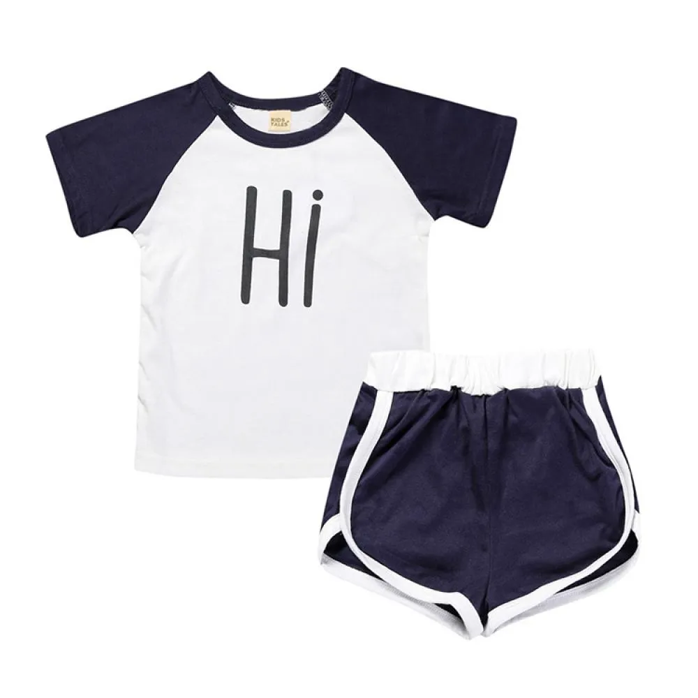 Unisex Summer Children's Suit Baby Vest Shorts Two-Piece Set Wholesale Kids Boutique Clothes