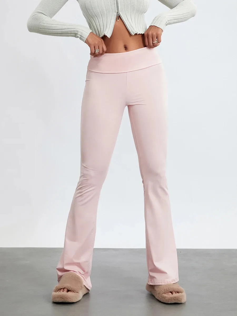 Women Bell Bottom Pants High Waist Stretch Slimming Party Flared Pants Trousers Ladies Clothes