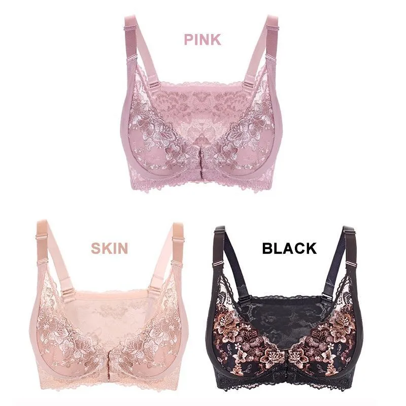 Women Sexy Adjustable Front Buckle Lace Vest Bra