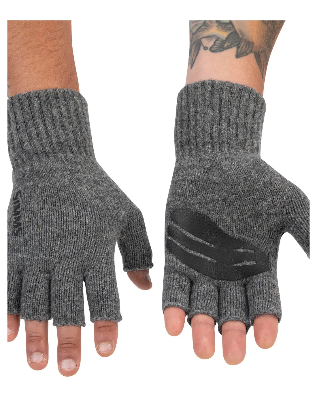 Wool Half-Finger Gloves - Steel