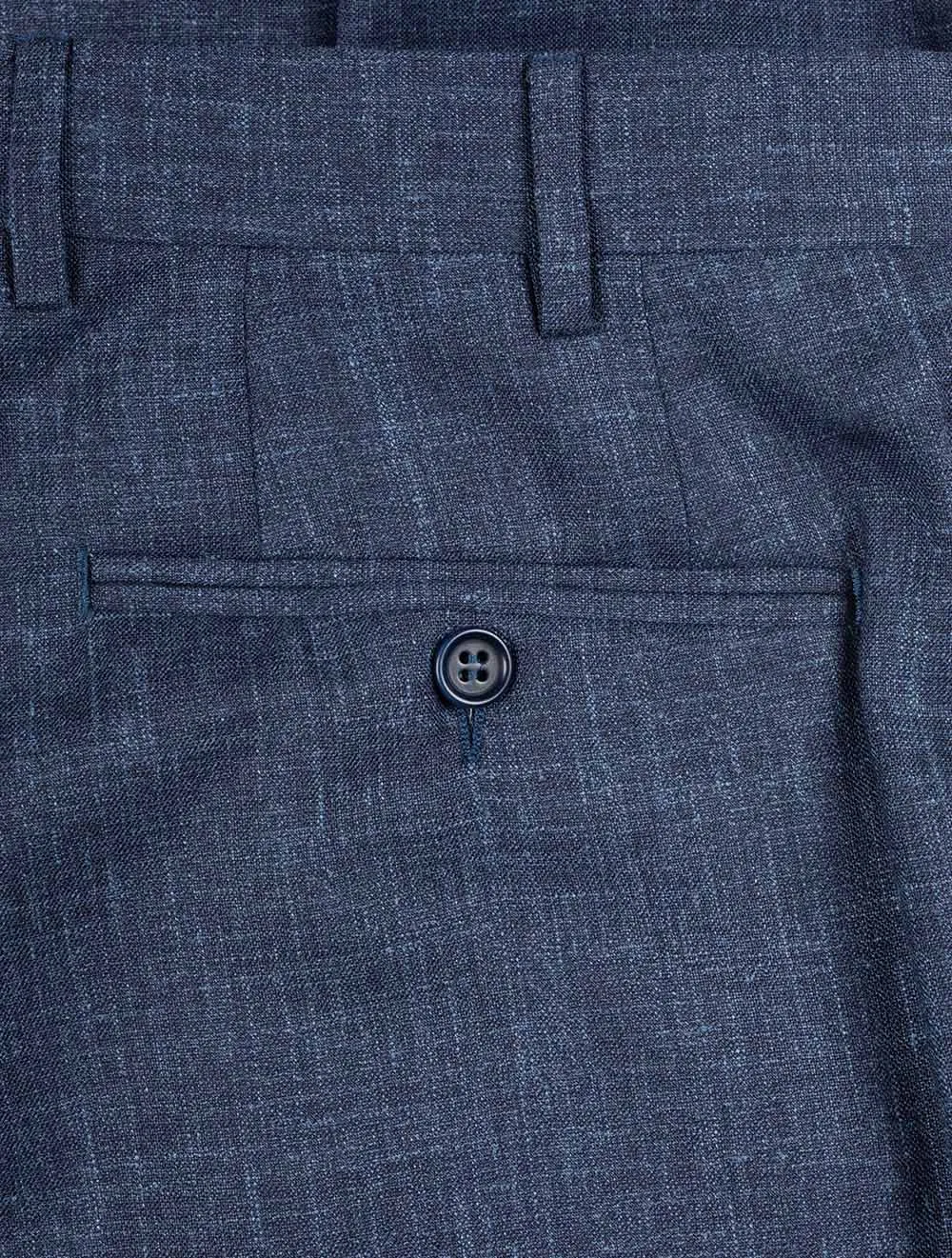 Wool Silk Linen Trouser Navy