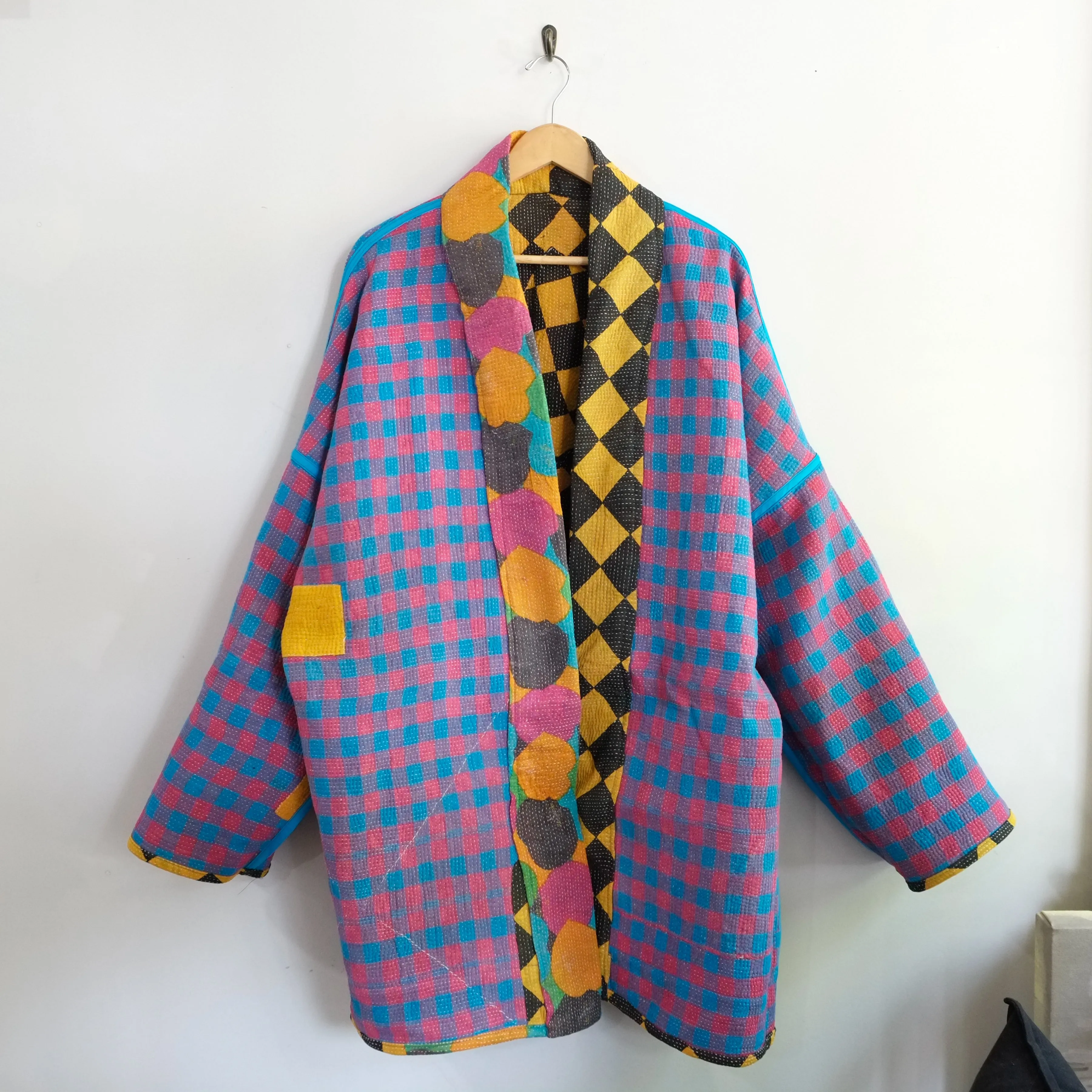 XXL Yellow and Black Harlequin Pattern Anoushka Jacket LL135