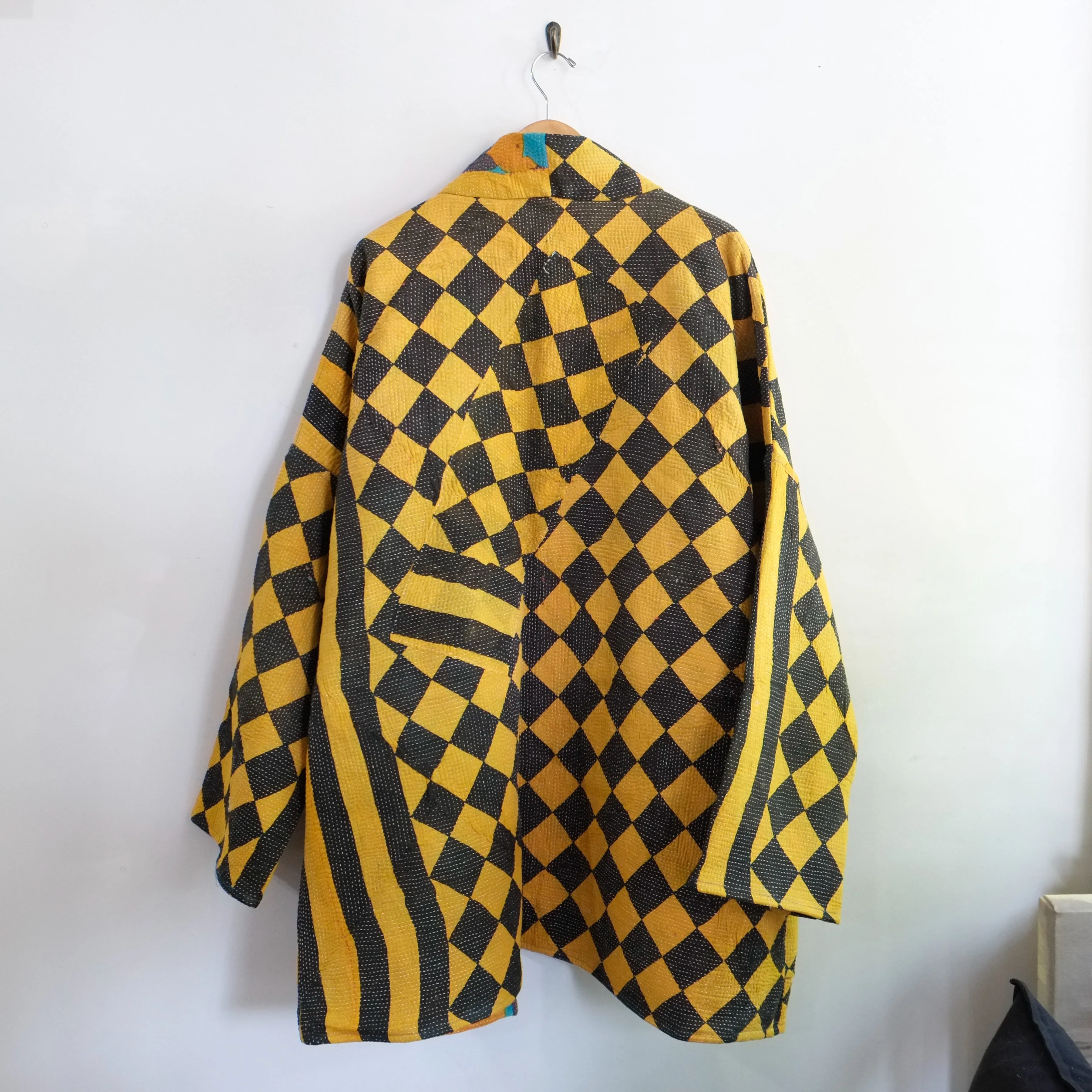 XXL Yellow and Black Harlequin Pattern Anoushka Jacket LL135