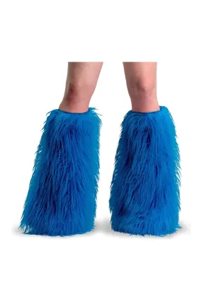 YETI-08 Blue Faux Fur Leg Warmers